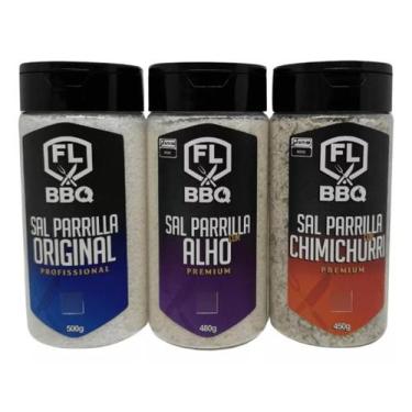 Imagem de Sal parrilla chimichurri alho original flbbq kit churrasco - kit flbbq