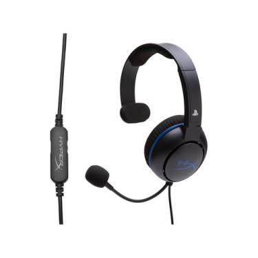 Imagem de Headset Gamer HyperX Cloud Chat PS4 P3, Preto e Azul