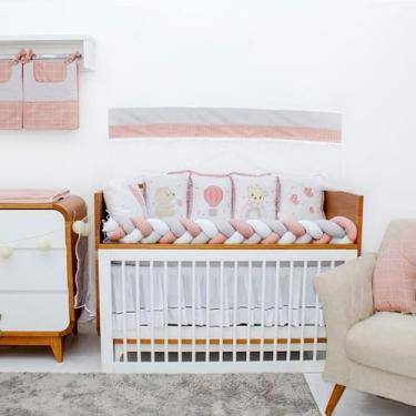 Imagem de Kit Berço 10 peças Charlotte Rose 100% Algodão - Brubrelel