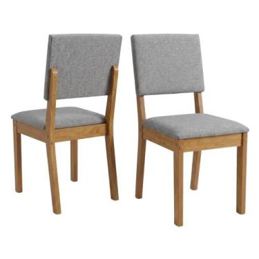 Imagem de Conjunto Com 2 Cadeiras Estofadas Linho Linda - VIERO MOVEIS, Madeirad
