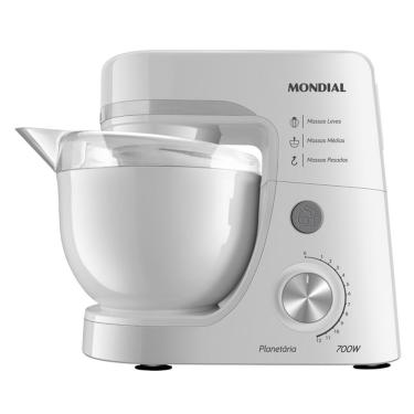 Imagem de Batedeira Planetária Mondial BP-03-W 4,5L 700W 12 Velocidades Branco 110V