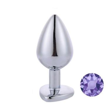 Imagem de Plug Anal Prateado Com Coração Na Base MPA1308-P Sex Toy - Meame, MPA1