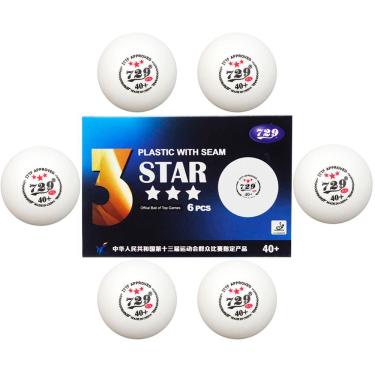 Imagem de Kit 6 Bolas de Ping Pong SU-PIN9 3 Estrelas 40mm Polipropileno Branco AB Mídia