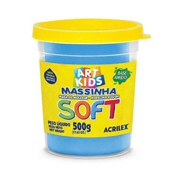 Imagem de Massinha de modelar soft 500g cores - Acrilex, Azul