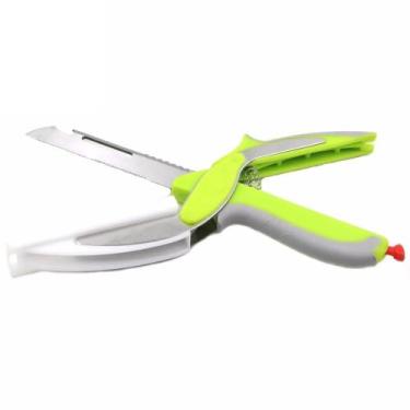 Imagem de Tesoura 6in1 Clever Cutter Importada Fatiador Legumes Verde - Não Info