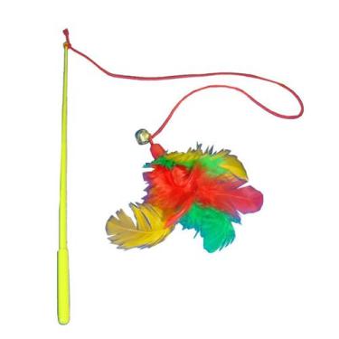 Imagem de Brinquedo Gatos Varinha Com Pena Guizo Divertido - 2 Unids - MR PET