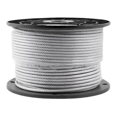 Imagem de 100m Cabo De Aço Galvanizado 1/8 3,2mm 6x7 Alma De Fibra - GENERICA