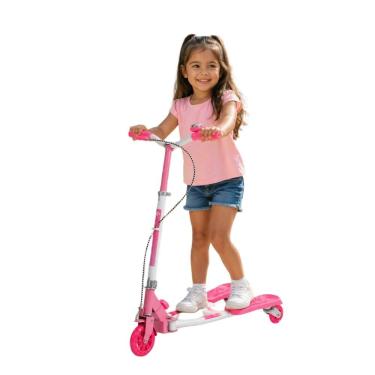 Imagem de Patinete Infantil Dobrável Rosa para Criança 3 Anos Guidão Ajustável 61cm a 78cm Até 30kg Unitoys