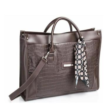 Imagem de Pasta / Bolsa Feminina Charlotte Notebook 15.6' Croco Viccina Cor:Marr