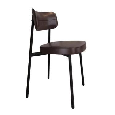 Imagem de Cadeira Alloa Fixa com 4 Pés 50 x 44,7 x 83,8 cm com 1 Unidade Marrom/