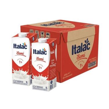 Imagem de Leite UHT Semi Desnatado Italac 1 Litro - CX com 12 unidades