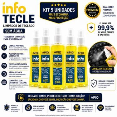 Imagem de Spray Limpador De Teclado E Mouse Apiq Info Tecle 300 ML Kit 5 Unidade