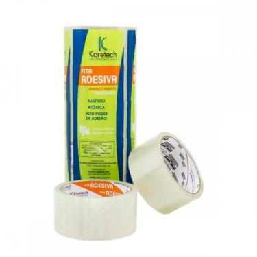 Imagem de Fita Embalagem Koretech Transparente 45X100 Pa120140008 - Kit C/5
