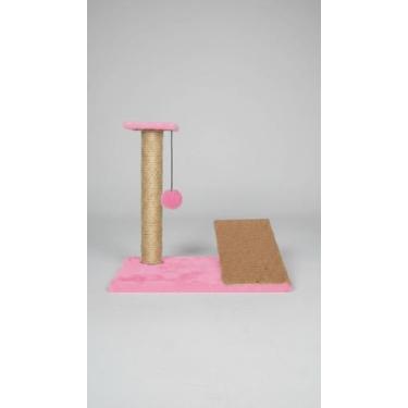 Imagem de Arranhador Gato Rampa Sisal Com Brinquedo Rosa - Congratulations Store