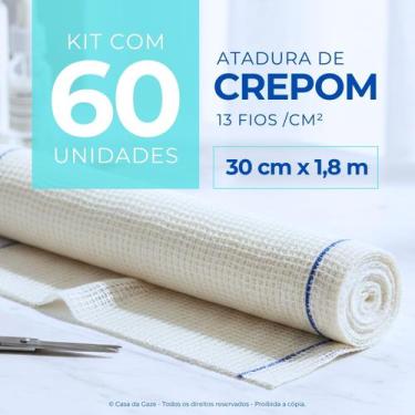 Imagem de Atadura Crepom Faixa Bandagem Elástica 30cm Kit 60 Unidades - Casa da 