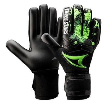 Imagem de Luva de Goleiro Three Stars Kick - Preto+Verde, Preto, Verde, P
