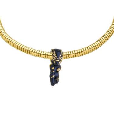 Imagem de Pulseira Pantera Berloque Banhado a Ouro 18k - Work Semijoias, 18 cm (