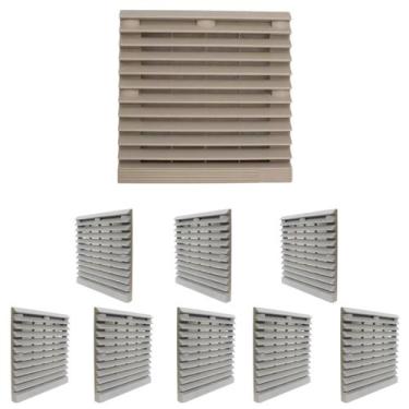 Imagem de 9 Protetores Plástico Ventilador Com Filtro 150mm Cinza - METALTEX