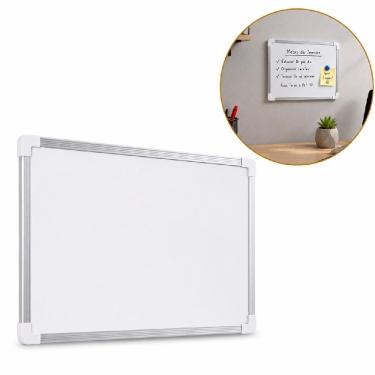 Imagem de Lousa Magnética Quadro Branco Yeet Dupla Face Superfície Reutilizável 20X30CM Estrutura Resistente Branco