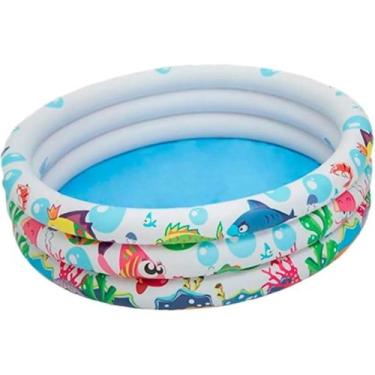 Imagem de Piscina Inflável Redonda Summer Fun 100 Litros 3 Aneis Fundo Do Mar Cr