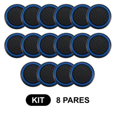 Imagem de 8 Pares de Grips p/ controle Anti Derrapante Silicone Botão Analógico 