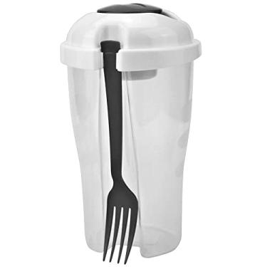 Imagem de Copo de Salada Plástico com Colher de 700mL com 11cm x 19cm Clink