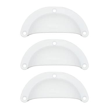 Imagem de 3 Puxador Colonial Concha Bronze Cristaleira Porta Gaveta (Branco)