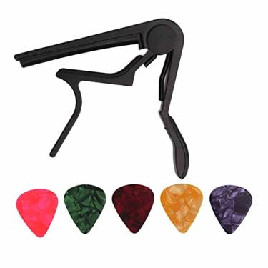 Imagem de Capos, grampo de corda durável portátil de liberação rápida Capo de guitarra para tocar(Preto)