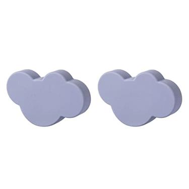 Imagem de 2/4/6/10 pcs Mobiliário de nuvem dos desenhos animados lida com os botões de quarto das crianças PVC Botão da porta do punho da puxão da gaveta para o armário da gaveta das crianças puxa YYDFPIIA