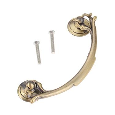 Imagem de Botão de bronze de bronze antigo do punho do vintage Bronze 121 * 41mm gaveta da estante de livros da vitribia da cozinha do armário Wardware w/parafusos YYDFPIIA