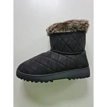 Imagem de Pantufa Feminina Bota Fechada Liang F8665 Adulto. Tamanho:36-37;Cor:Cinza Chumbo