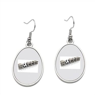 Imagem de Brinco de futebol - Brincos pendurados para meninas - Presente de festa de aniversário dos namorados, Metal, Sem pedras preciosas