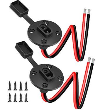 Imagem de Conector SAE, porta lateral de tomada SAE impermeável Electop Solar, cabo SAE, montagem rápida, conector universal de montagem embutida para gerador solar com 8 parafusos (pacote com 2)