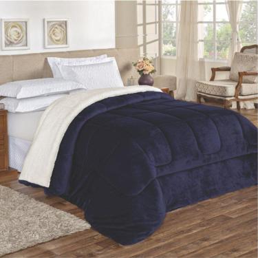 Imagem de Edredom Esquimó Solteiro Dupla Face Sherpa Toque Lã Carneiro - Royal