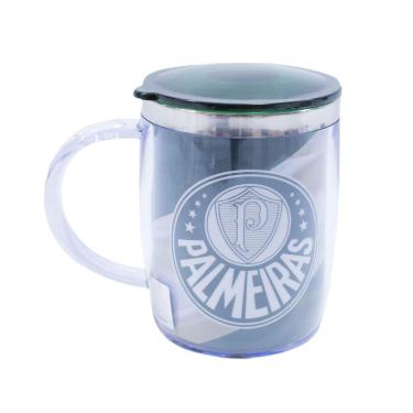 Imagem de Caneca Térmica Com Tampa 450Ml Palmeiras Faixa