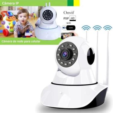 Imagem de Babá Eletrônica Câmera Wi-Fi Visão Noturna C/Microfone S/Fioz - Baby C