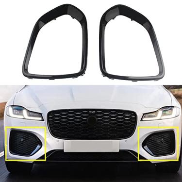 Imagem de FINMOKAL Para Jaguar XF 2021-2022 ABS Acabamento da capa de admissão lateral do para-choque dianteiro preto brilhante