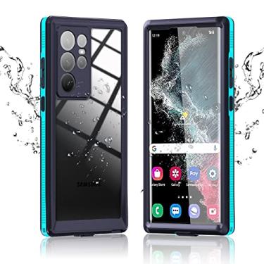 Imagem de Capa para Samsung Galaxy S22 Ultra, à prova d'água, protetor de tela embutido, proteção total do corpo, resistente, à prova de choque, antiarranhões, capa robusta para Galaxy S22 Ultra 5G 6,8 polegadas 2022 (azul-petróleo)