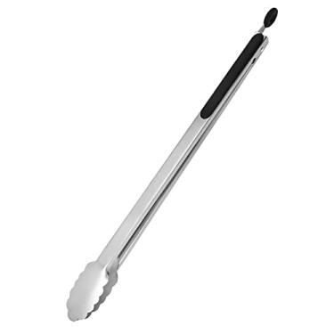 Imagem de UPTALY Pinças de grelha extra longas de 45 cm (1 peça preta), pinças de churrasco de aço inoxidável com cabo longo, pegador de comida de tamanho grande, pegador de carne engrossado, pegador de servir estendido