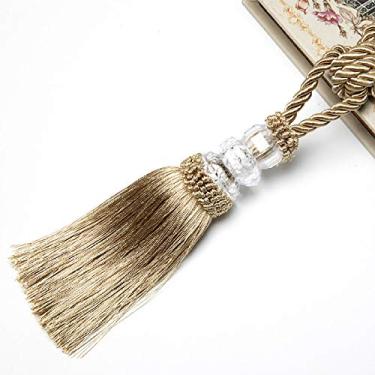 Imagem de 2 peças borlas cortinas tieback bolas de plástico titular acessório guarnição acessórios fivela corda enfeites para decoração de casa, ouro