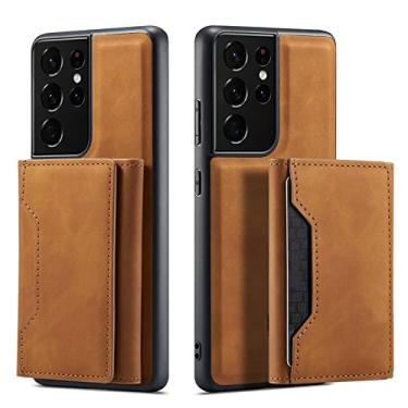 Imagem de Capa de couro retrô flip para Samsung S22 Ultra S20 Plus S21 FE Note 20 carteira Capa magnética para Galaxy A52 A72, marrom, para Samsung S20 FE 4G 5G