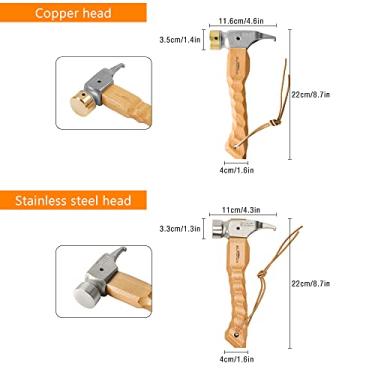 Imagem de Tingpai Martelo de acampamento portátil pa toldo estaca puxador de pregos pa serviço pe o removedor de estaca pa tenda de aço martelo com alça de retenção