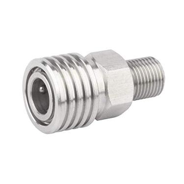 Imagem de Gurlleu 1/8 BSPP macho para 8 mm fêmea conector de desconexão rápida adaptador de aço inoxidável com vedação de vedação