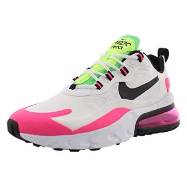 Imagem de Tênis de corrida feminino Nike Air Max 270 React casual Cj0619-101, White/Black-hyper Pink-pink Blast, 9.5