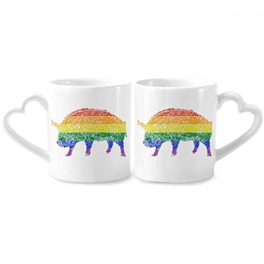 Imagem de Conjunto de canecas de porcelana para casais, lésbicas, gays, arco-íris, lésbicas, LGBT