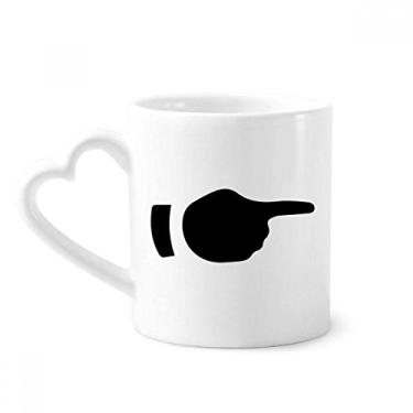Imagem de Caneca com desenho de gesto direito Caneca de café cerâmica copo de coração de vidro