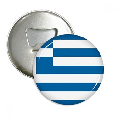 Imagem de Bandeira nacional da Grécia Europa abridor de garrafas ímã de geladeira emblema multifuncional