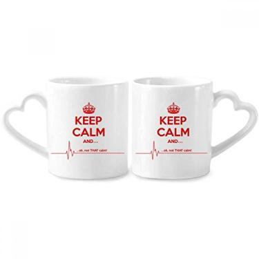 Imagem de Conjunto de canecas de porcelana para casais, vermelho e preto, citação, Keep Calm