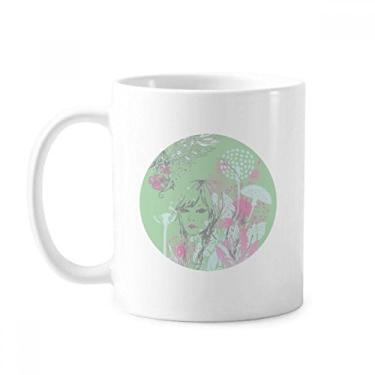 Imagem de Caneca de cerâmica com asas de dente-de-leão para meninas, flores de cerâmica, xícara de café e porcelana