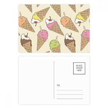 Imagem de Conjunto de cartão postal Cherry Cream Chocolate Sorvete Cartão de agradecimento de aniversário
